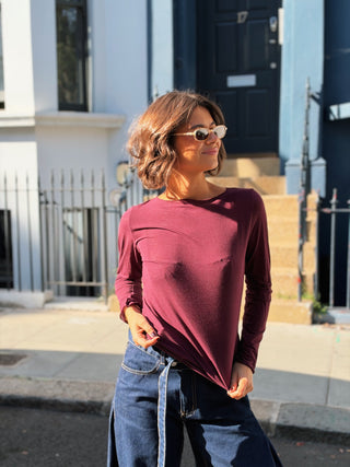 Sous pull BASIC avec du cachemire - bordeaux