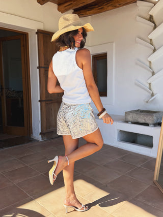 Short SPARKEL argenté