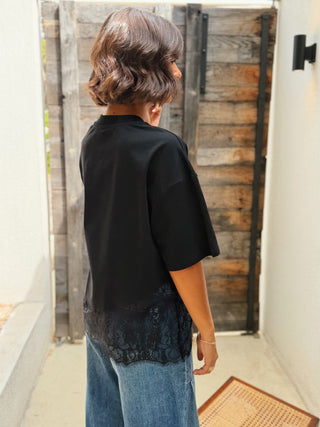 Tee-shirt DENTELLE marine