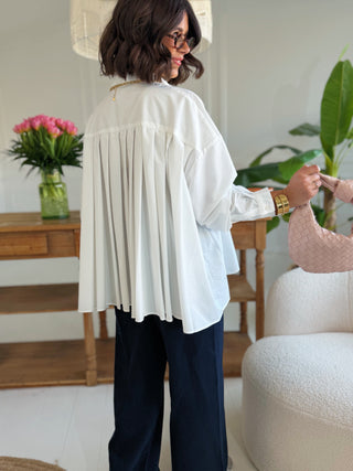 Chemise CHARLOTTE plissée blanche