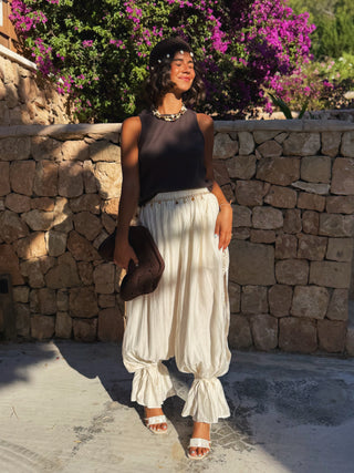 Pantalon FORMENTERA ballon ecru (Pré-commande)