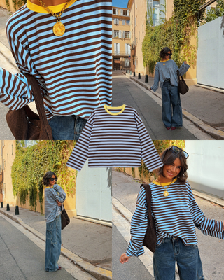 Tee-shirt MARINIÈRE chocolat&bleu