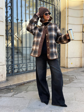 Ensemble BONNET - ÉCHARPE chocolat