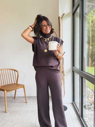 Ensemble en maille MADELEINE chocolat