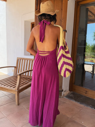 Sac en CROCHET jaune&prune (Pré-Commande)