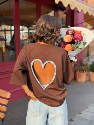 Tee-shirt COEUR chocolat