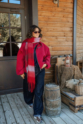 Écharpe CARREAUX rouge