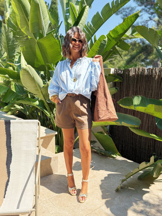 Chemise en voile de coton COME bleu ciel