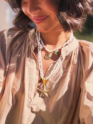 Collier coquillages BLANC