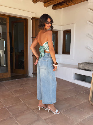 Top PACHA a sequins turquoise