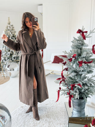 Manteau en LAINE taupe