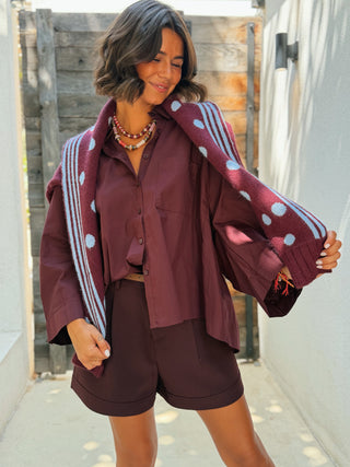 Chemise POPELINE prune