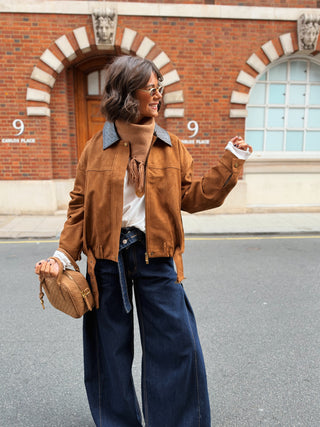 Veste ARCHIBALD façon daim camel