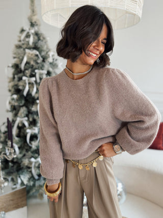 Pantalon NICO à pinces taupe