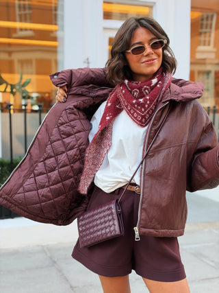 Veste DUNE bordeaux - capuche amovible