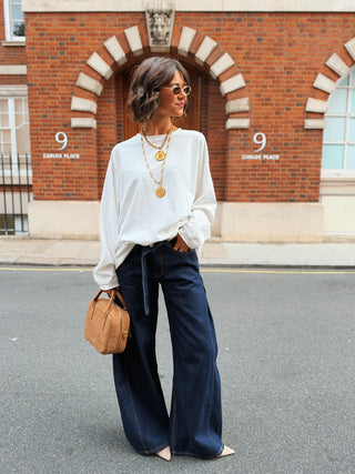 Tee-shirt LOOSE  manches longues blanc