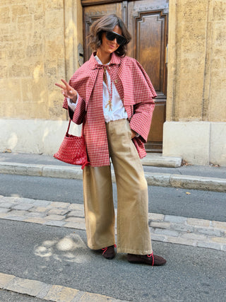 Pantalon en coton BARREL beige