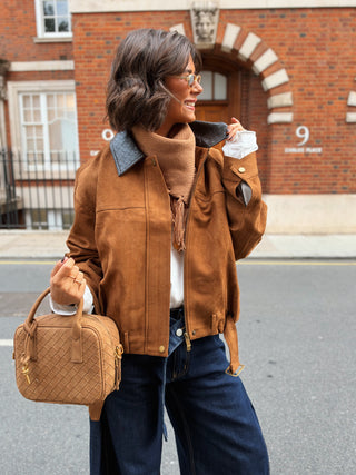 Veste ARCHIBALD façon daim camel