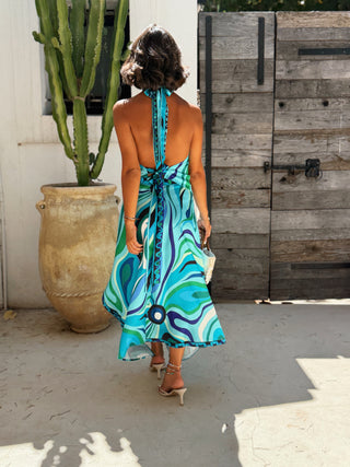 Ensemble VENISE - jupe longue turquoise