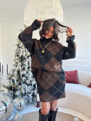 Ensemble JACQUARD noir & chocolat