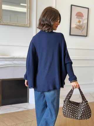 Pull col roulé LOUISE marine