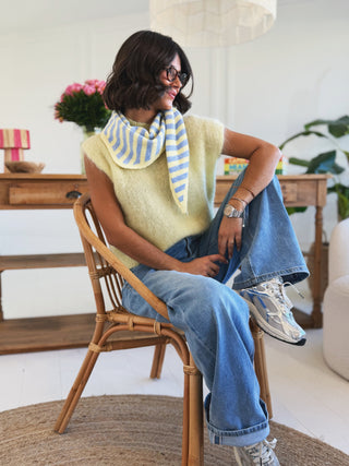 Pull sans manche MOHAIR jaune