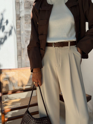 Pantalon à pinces MIKKY beige