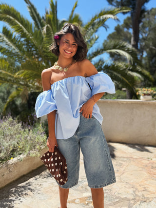 Pochette à POIS chocolat&écru