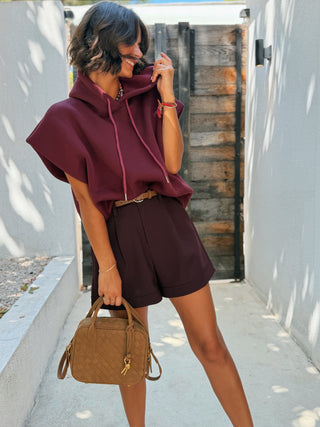 Sweat sans manche bordeaux