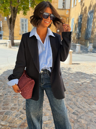 Blazer RAYÉ marine