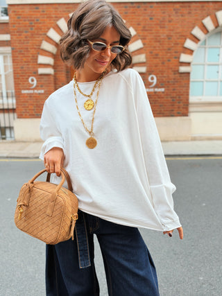 Tee-shirt LOOSE  manches longues blanc