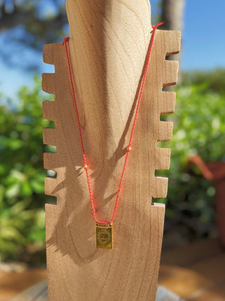 Collier cordon orange MÉDAILLE