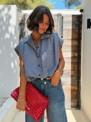Chemise CARREAUX sans manche marine