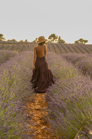 Robe en coton SOLEIL prune