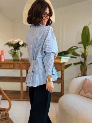 Chemise rayée cintrée & plissée