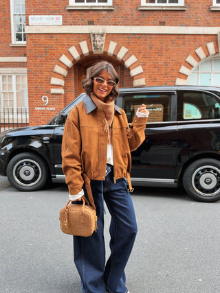 Veste ARCHIBALD façon daim camel
