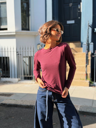 Sous pull BASIC avec du cachemire - bordeaux