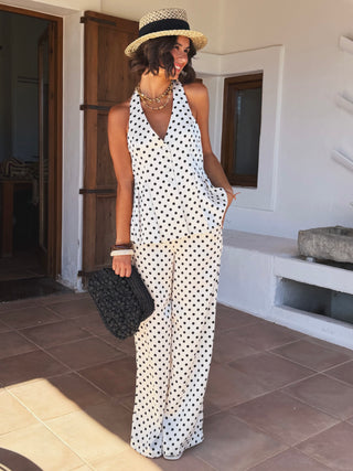 Ensemble GILET satiné à pois