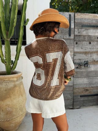 Tee-shirt PAILLETTES bronze