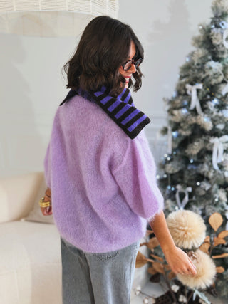 Pull manches 3/4 ZOÉ parme