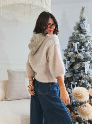 Pull manches 3/4 ZOÉ beige