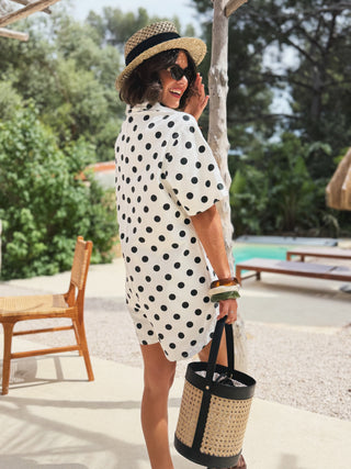 Combi-short OHLALA à pois blanc&noir