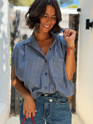 Chemise CARREAUX sans manche marine