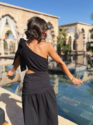 Robe JULIANE noir noeud