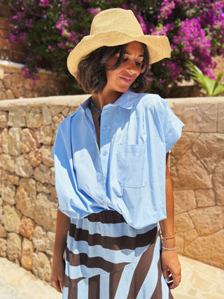 Chemise BALLON sans manches bleu ciel
