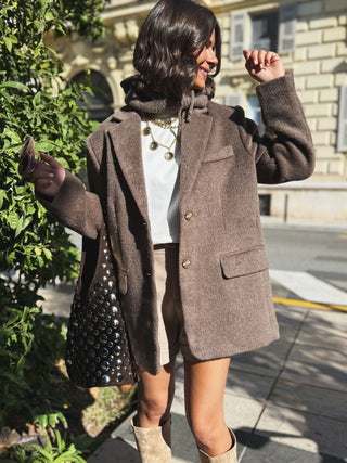 Blazer avec de la LAINE taupe