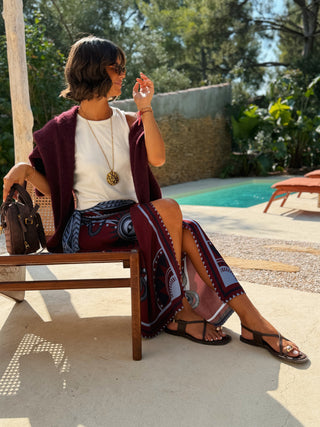 Jupe FOULARD bordeaux&marine