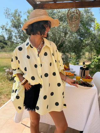 Chemise POPPY jaune à pois