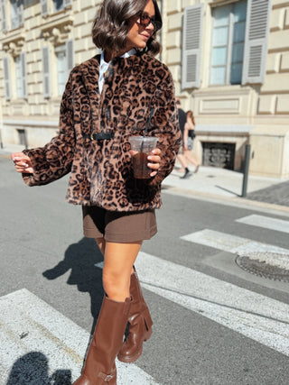 Veste fausse fourrure LÉOPARD
