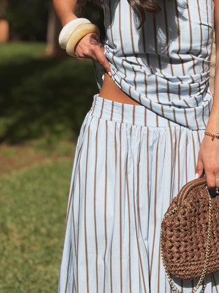 Ensemble ONE SHOULDER bleu&chocolat
